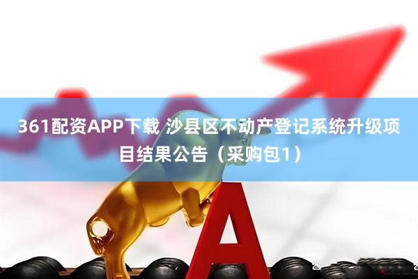 361配资APP下载 沙县区不动产登记系统升级项目结果公告（采购包1）